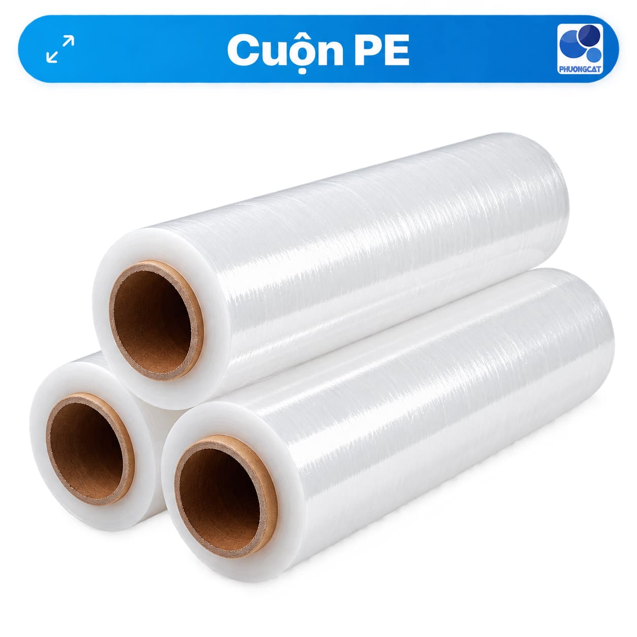Cuộn màng PE trong khung sản phẩm Phuong Cat